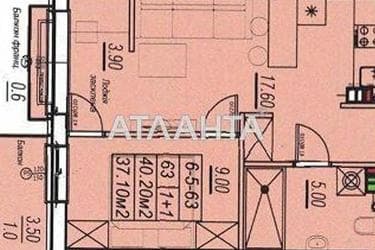 1-комнатная квартира по адресу ул. Бочарова ген. (площадь 37,1 м²) - Atlanta.ua - фото 8