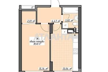 1-комнатная квартира по адресу Глушко ак. Пр. (площадь 38,5 м²) - Atlanta.ua - фото 16