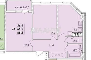 2-rooms apartment apartment by the address st. Ovidiopolskaya dor (area 68,2 m²) - Atlanta.ua - photo 26