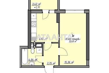 1-room apartment apartment by the address st. Glushko ak pr Dimitrova pr (area 33,5 m²) - Atlanta.ua - photo 14