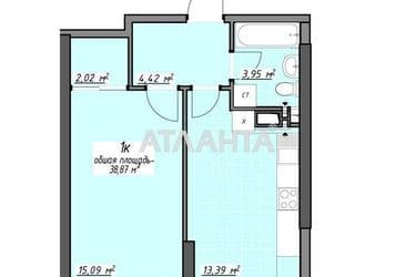 1-комнатная квартира по адресу Глушко ак. Пр. (площадь 38,9 м²) - Atlanta.ua - фото 17
