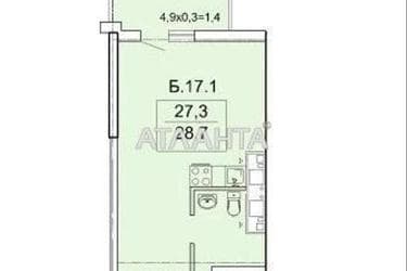 1-room apartment apartment by the address st. Topolinnyy per (area 28,7 m²) - Atlanta.ua - photo 8