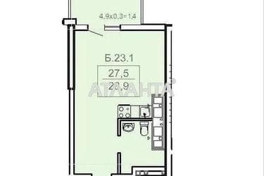 1-room apartment apartment by the address st. Topolinnyy per (area 28,9 m²) - Atlanta.ua - photo 8
