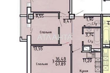 2-кімнатна квартира за адресою вул. Асташкіна (площа 72,2 м²) - Atlanta.ua - фото 20