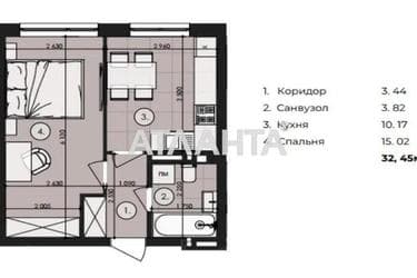 1-комнатная квартира по адресу ул. Владимира Великого (площадь 32,5 м²) - Atlanta.ua - фото 31