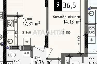 1-room apartment apartment by the address st. Promyshlennaya (area 36,5 m²) - Atlanta.ua - imageAlt 20