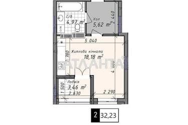 1-room apartment apartment by the address st. Promyshlennaya (area 32,2 m²) - Atlanta.ua - photo 6