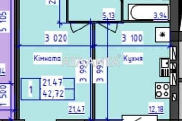1-room apartment apartment by the address st. Lazurnaya Gaydara bul (area 44,4 m²) - Atlanta.ua - photo 11
