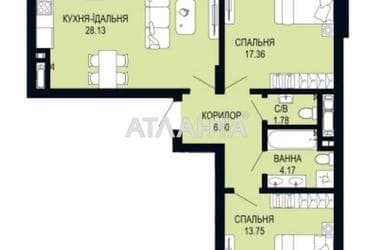2-комнатная квартира по адресу ул. Щурата В. Ул (площадь 77,8 м²) - Atlanta.ua - фото 10