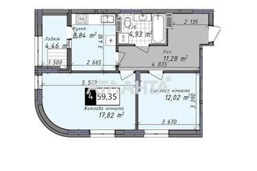 2-rooms apartment apartment by the address st. Promyshlennaya (area 59,4 m²) - Atlanta.ua - photo 6