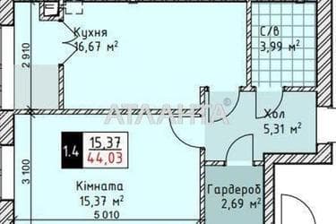 1-комнатная квартира по адресу ул. Сахарова (площадь 44 м²) - Atlanta.ua - фото 10