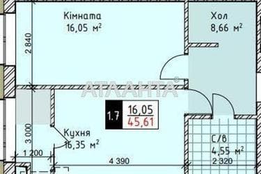 1-комнатная квартира по адресу ул. Сахарова (площадь 45,6 м²) - Atlanta.ua - фото 10