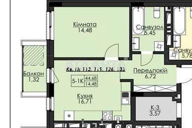 1-комнатная квартира по адресу ул. Кульчицкого Сергея (площадь 44,7 м²) - Atlanta.ua - фото 11