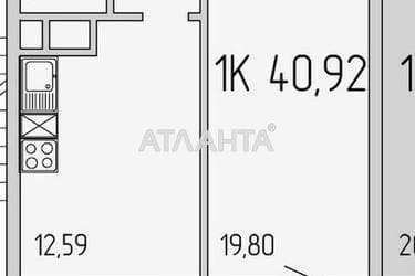 1-комнатная квартира по адресу ул. Жемчужная (площадь 40,9 м²) - Atlanta.ua - фото 18