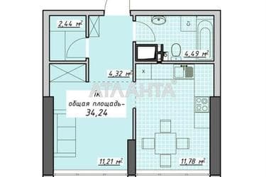 1-комнатная квартира по адресу Курортный пер. (площадь 34,2 м²) - Atlanta.ua - фото 16