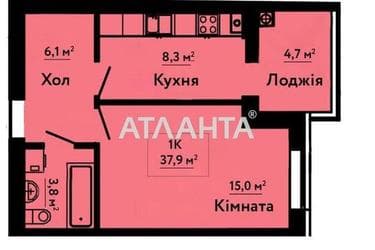 1-кімнатна квартира за адресою вул. Соборна (площа 37,1 м²) - Atlanta.ua - фото 22