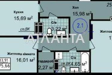 2-кімнатна квартира за адресою вул. Сахарова (площа 75,7 м²) - Atlanta.ua - фото 7