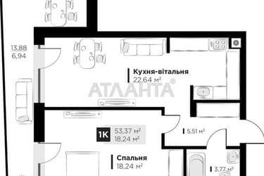 1-room apartment apartment by the address st. Pasechnaya ul (area 53,4 m²) - Atlanta.ua - photo 9