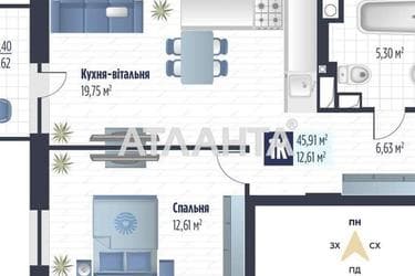 1-room apartment apartment by the address st. Stryyskaya (area 45,9 m²) - Atlanta.ua - photo 6