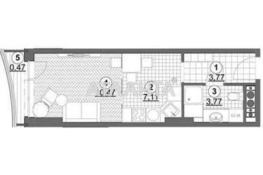 1-room apartment apartment by the address st. Gagarinskoe plato (area 26,8 m²) - Atlanta.ua - photo 11