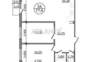 2-rooms apartment apartment by the address st. Zelenaya bokovaya (area 77,6 m²) - Atlanta.ua - photo 10