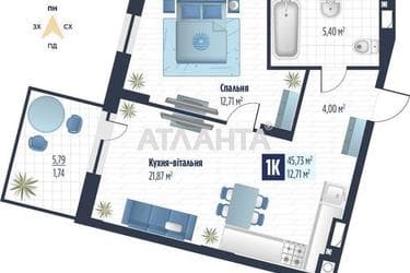 1-room apartment apartment by the address st. Stryyskaya (area 45,7 m²) - Atlanta.ua - photo 7