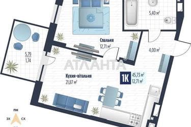 1-room apartment apartment by the address st. Stryyskaya (area 45,7 m²) - Atlanta.ua - photo 6