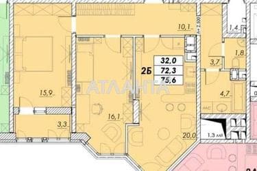 2-комнатная квартира по адресу ул. Прохоровская (площадь 75,6 м²) - Atlanta.ua - фото 12