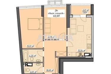 2-комнатная квартира по адресу Курортный пер. (площадь 63,7 м²) - Atlanta.ua - фото 8