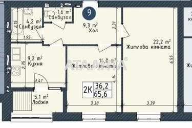 2-rooms apartment apartment by the address st. Promyshlennaya (area 65,6 m²) - Atlanta.ua - photo 8