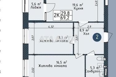 2-кімнатна квартира за адресою вул. Промислова (площа 69,2 м²) - Atlanta.ua - фото 11