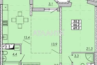 2-комнатная квартира по адресу ул. Прохоровская (площадь 69,3 м²) - Atlanta.ua - фото 22