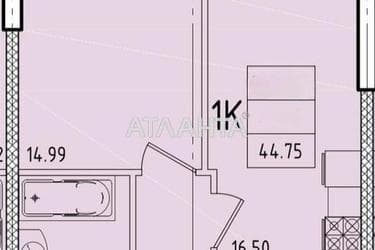 1-комнатная квартира по адресу ул. Генуэзская (площадь 44,8 м²) - Atlanta.ua - фото 9