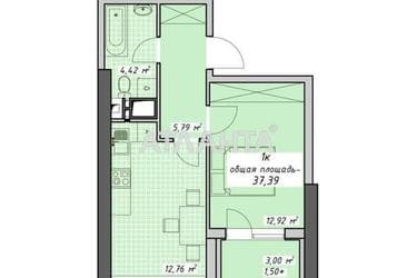 1-комнатная квартира по адресу Курортный пер. (площадь 37,4 м²) - Atlanta.ua - фото 8