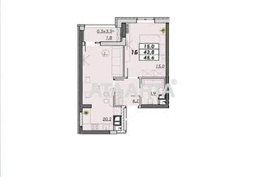 1-комнатная квартира по адресу Овидиопольская дор. (площадь 45,6 м²) - Atlanta.ua - фото 13