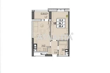 1-кімнатна квартира за адресою Овідіопольська дор. (площа 38,4 м²) - Atlanta.ua - фото 13