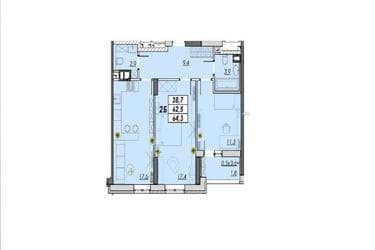 2-rooms apartment apartment by the address st. Ovidiopolskaya dor (area 64,3 m²) - photo 13 2-rooms apartment apartment by the address st. Ovidiopolskaya dor (area 64,3 m²) - Atlanta.ua - photo 13