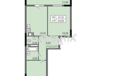 2-комнатная квартира по адресу ул. Пишоновская (площадь 67,9 м²) - Atlanta.ua - фото 14