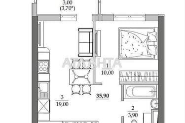 1-кімнатна квартира за адресою вул. Вільямса ак. (площа 35,9 м²) - Atlanta.ua - фото 11