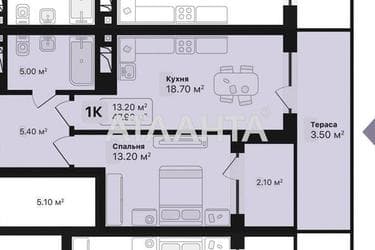 1-комнатная квартира по адресу Топольная ул.   (площадь 47,9 м²) - Atlanta.ua - фото 18