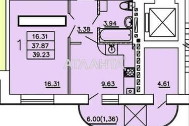 1-комнатная квартира по адресу Днепропетровская дор. (площадь 39,2 м²) - Atlanta.ua - фото 16