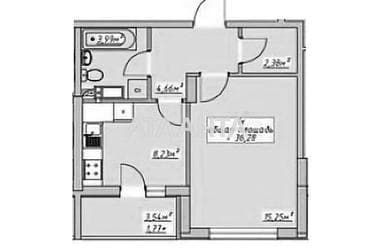 1-кімнатна квартира за адресою вул. Воробйова ак. (площа 36,3 м²) - Atlanta.ua - фото 12