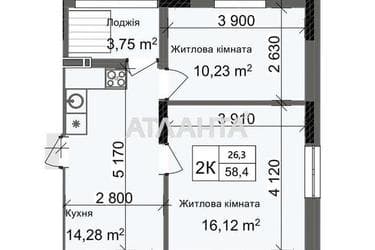 2-комнатная квартира по адресу ул. Промышленная (площадь 58,4 м²) - Atlanta.ua - фото 15