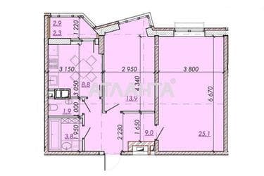 2-комнатная квартира по адресу ул. Прохоровская (площадь 66 м²) - Atlanta.ua - фото 19