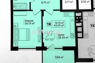 1-кімнатна квартира за адресою вул. Лісна (площа 43,1 м²) - Atlanta.ua - фото 20