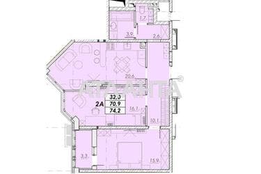 2-rooms apartment apartment by the address st. Prokhorovskaya Khvorostina (area 74,2 m²) - Atlanta.ua - photo 12