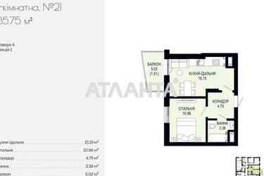 1-комнатная квартира по адресу ул. Щурата В. Ул (площадь 35,8 м²) - Atlanta.ua - фото 21