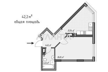 1-room apartment apartment by the address st. Glushko ak pr Dimitrova pr (area 42,2 m²) - Atlanta.ua - photo 13