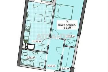 1-кімнатна квартира за адресою Курортний пров. (площа 44,9 м²) - Atlanta.ua - фото 14