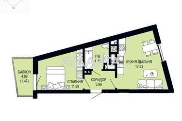 1-кімнатна квартира за адресою Щурата В. Вул. (площа 38,7 м²) - Atlanta.ua - фото 14